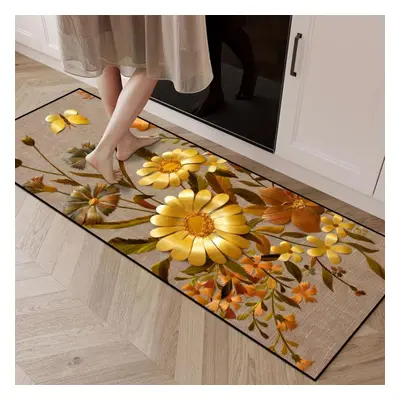 (160x200cm) 1pcs Anti Fatigue Kitchen Rugs, Onehouse Floral Print Waterproof Non-slip Thick Cush