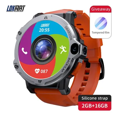 (silver) Lokmat Appllp Pro Android 4g Smart Watch Phone Full Round Touch Screen Dual Camera Gps 