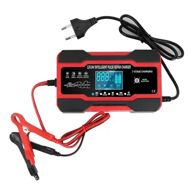 (red) Wet Dry Lead Acid Battery Full Automatic Car Battery Charger For Auto Moto Lead 12v 10a / 