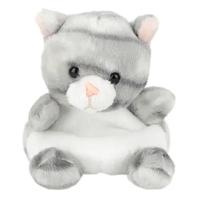 Aurora, 33614, Palm Pals Silver Kitty Cat, 5In, Soft Toy, Grey & White