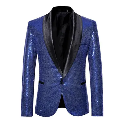 (sapphire, XXL) Men&apos;s Clothing Stylish Formal Suit Men Suit Business Office Wedding Suit Ja