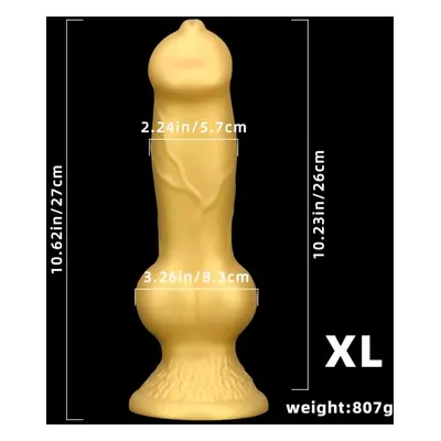 (gold, XL) Huge Silicone Animal Dildo Anal Plug Prostate Sex For Men Women Suction Cup Adult Sup