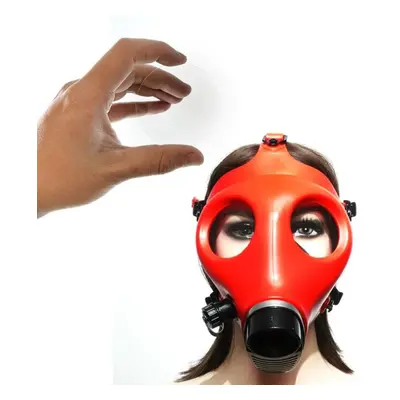 (gray, One Size) Half-face Silica Gel Gas Mask Fetish Latex Breathing Bag Rubber Tube Accessory 