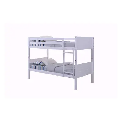 (2FT6 Small Single) Lala White Wooden Bunk Bed, Converts into Beds