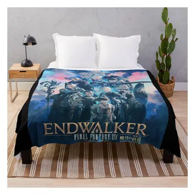 Fleece Throw Blanket Final Fantasy XIV Endwalker for Sofa Couch Kids x Inches