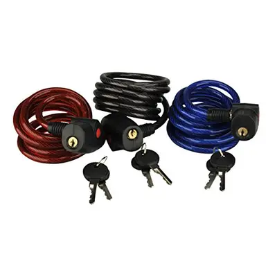 Coil Cable Lock Family of 3Â Diameter 8Â mm, Assorted, 180