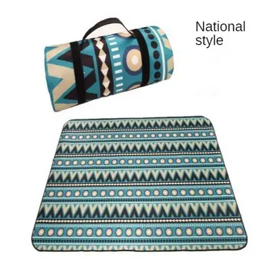 (Nitional style, 150x100cm) Folding Camping Mat Outdoor Beach Picnic Nation Style Printed Thicke