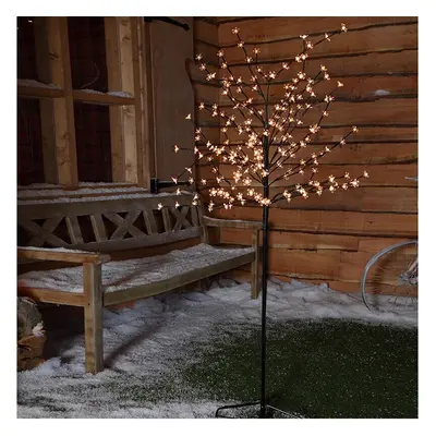 (6ft 200LED, Copper Glow) LED Cherry Blossom Tree Christmas Outdoor Pre-Lit