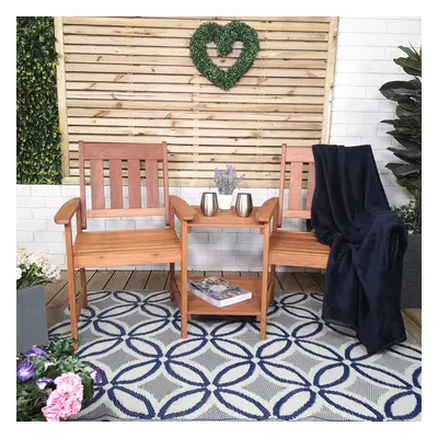 Rydal Seater Wooden Garden Patio Love Seat and Table Set