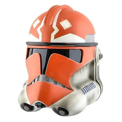 (Orange) Clone Trooper Helmet, Cartoon Helmet Face Cover Costume Props, Halloween Face Cover Pvc