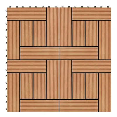 vidaXL pcs Decking Tiles WPC 30x30 cm sqm Teak Colour