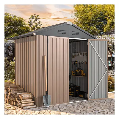 YODOLLA Outdoor Metal Storage Shed Lockable Tool Shed