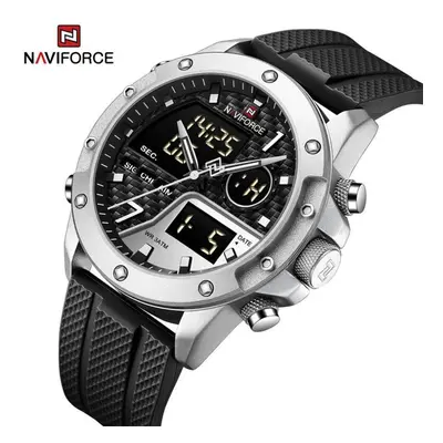 (silver,black, 260mm) Naviforce Watches For Men Sports Digital Waterproof Multifunction Luminous