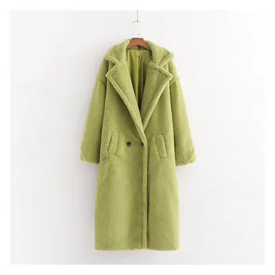 (avocado, M) Autumn Winter Women Coat Stylish Female Thick Warm Cashmere Jacket Casual Streetwea