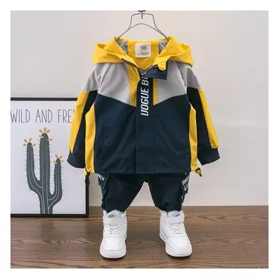 (yellow, 110) 2pcs Children Coat Long Sleeve Baby Sets Kid Clothes Casual Boys Clothing Costume