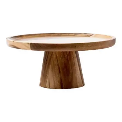 (as the picture, L) Wooden Round Pedestal Dessert Table High Tray Cake Stand Holder Cupcake Disp