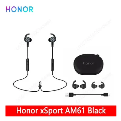 (Black) New Honor xsport AM61 Earphone Bluetooth Wireless connection with Mic