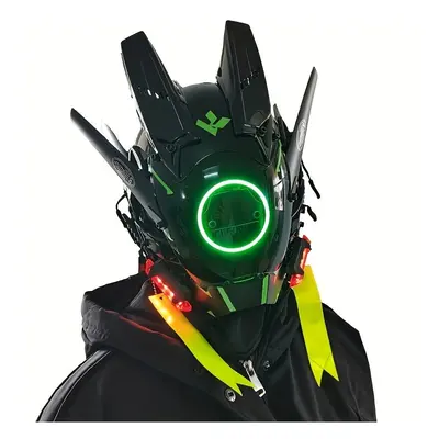 (Green) Punk Mask Cosplay For Men, Cosplay Halloween Mask Fit Party Music Festival Accessories