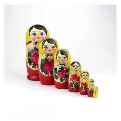 7 Traditional Matryoshka Classic Semyonov Yellow Style