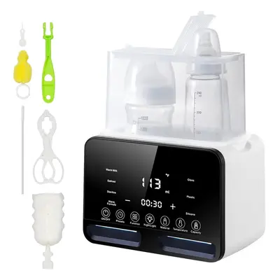 9-in-1 Baby Bottle Warmer, Dual Bottle Sterilizer with LCD Warmer Display, Quickly Warms and Tha