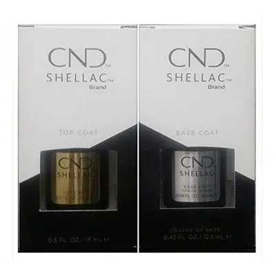 Shellac CND Powder Polish Top + Base Coat - 12.5ml Large Size UV3 Gel