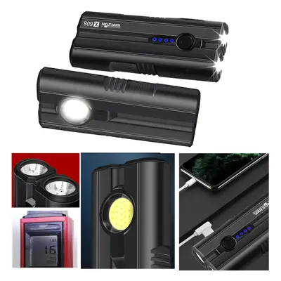 WARSUN X608 Double P8 LED 1600LM Strong Flashlight with 16-bead COB Sidelight Phone Mobile Power