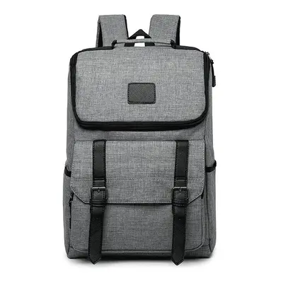 (Light Grey) Travel Backpack Laptop Computer Bag Schoolbag Oxford Cloth Man Momen Shoulders Stor