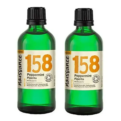 Naissance Organic Peppermint (Piperita) Essential Oil 200ml (2 x 100ml) - Pure, Natural, Certifi