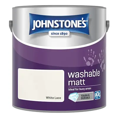 Johnstones Washable Matt Wall Emulsion Paint 2.5l White Lace