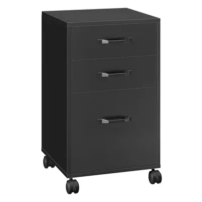 (68.2H cm, Black) File cabinet with drawers, rolling office file cabinet with wheels