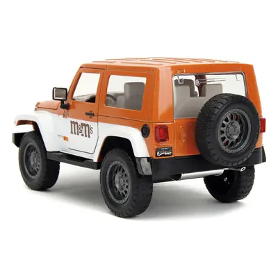 2017 Jeep Wrangler Orange Metallic and White and Orange M&M Diecast Figure M&M's Hollywood Rides