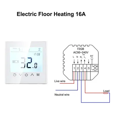 (white, 16A electric heating) Thermostat Touch Screen Tuya Smart Wifi Temperature Controller For