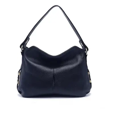 (dark blue) Zency Women&apos;s Genuine Leather Bag Vintage Retro Shoulder Bags Female Casual Hob