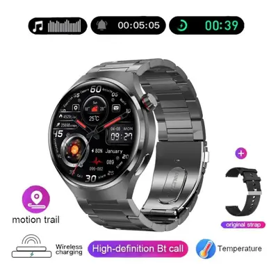 (black, steel) New Gps Smart Watch Men Gt4 Pro 360*360 Hd Screen Heart Rate Bluetooth Call Nfc I