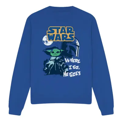 (L, Royal Blue) Star Wars Unisex Adult Swipe Grogu Sweatshirt