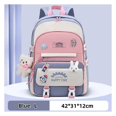 (blue, L) Girl&apos;s Schoolbag Cute Korean Style Student Backpacks School Bags For Teenage Girl