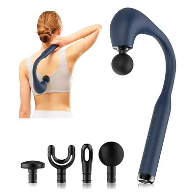 (Dark Blue) Massage Gun with Long Handle Revolutionary U-Shaped Back Massager Pain Relief Deep T