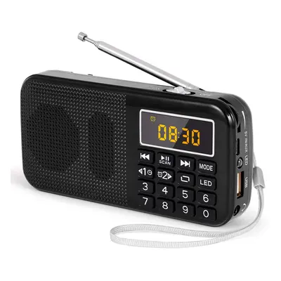 Chronus Rechargeable Radio Portable, FM Radio, Small Radio with 3000mAh Rechargeable Battery, Ba