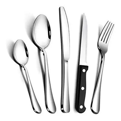 RayPard Silver 30-Piece Stainless-Steel Cutlery Set Flatware Set Tableware Dinnerware Knife Fork