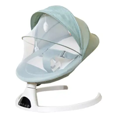 (Green) Bluetooth Electric Baby Swing Portable Cradle