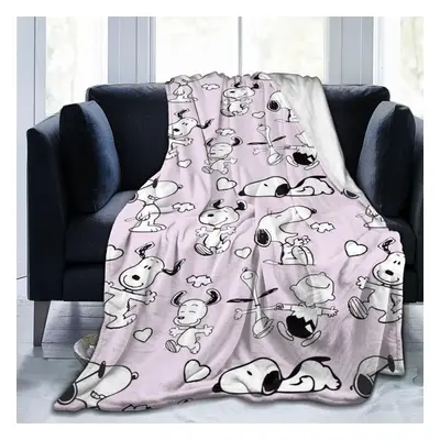 (150CM X 200CM) Snoopy Flannel Throw Blankets Super Soft Flannel Fleece Blankets Fluffy Warm Bla