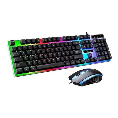 (Black) LED Rainbow Gaming Keyboard & Mouse Set