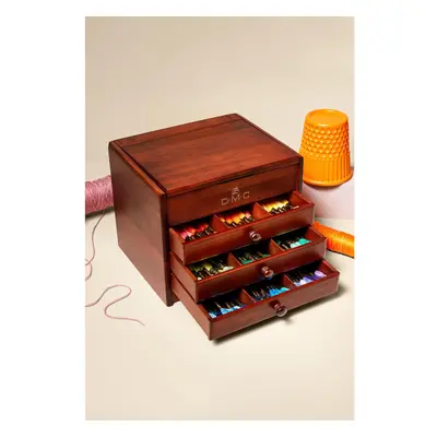 DMC Wooden Collectors Box includes Essential Stranded Cotton Threads