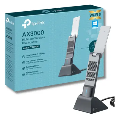 AX3000 Wi-Fi High Gain Wireless USB 3.0 Adapter, Dual-Band, Auto Driver, MU-MIMO, Low- Latency, 