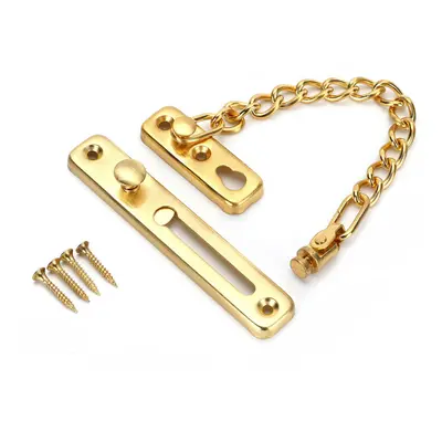 (Gold) Stainless Steel Strong Security Door Chain Solid Home Safety Guard Lock Catch