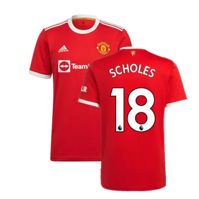 (L) Man Utd Home Shirt (SCHOLES 18)