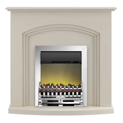 Adam Truro Fireplace Suite in Cream with Blenheim Electric Fire in Chrome, Inch