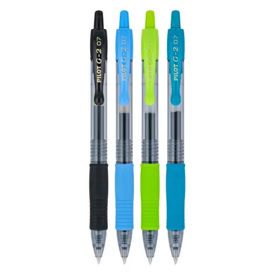 Pilot G2 Retractable Premium Gel Ink Roller Ball Pens Fine Point Assorted Color Inks 4-Pack