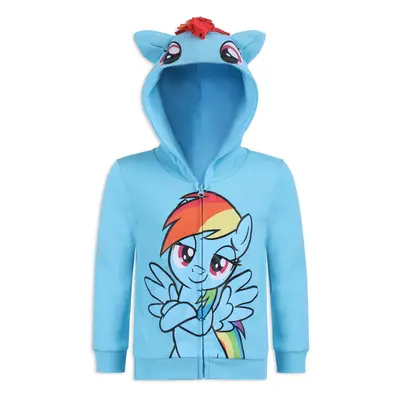 Hasbro My Little Pony Girls Rainbow Dash Twilight Sparkle and Pinkie Pie Zip Up Hoodie for Toddl