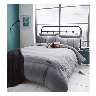 Catherine Lansfield Denim Easy Care King Duvet Set Grey